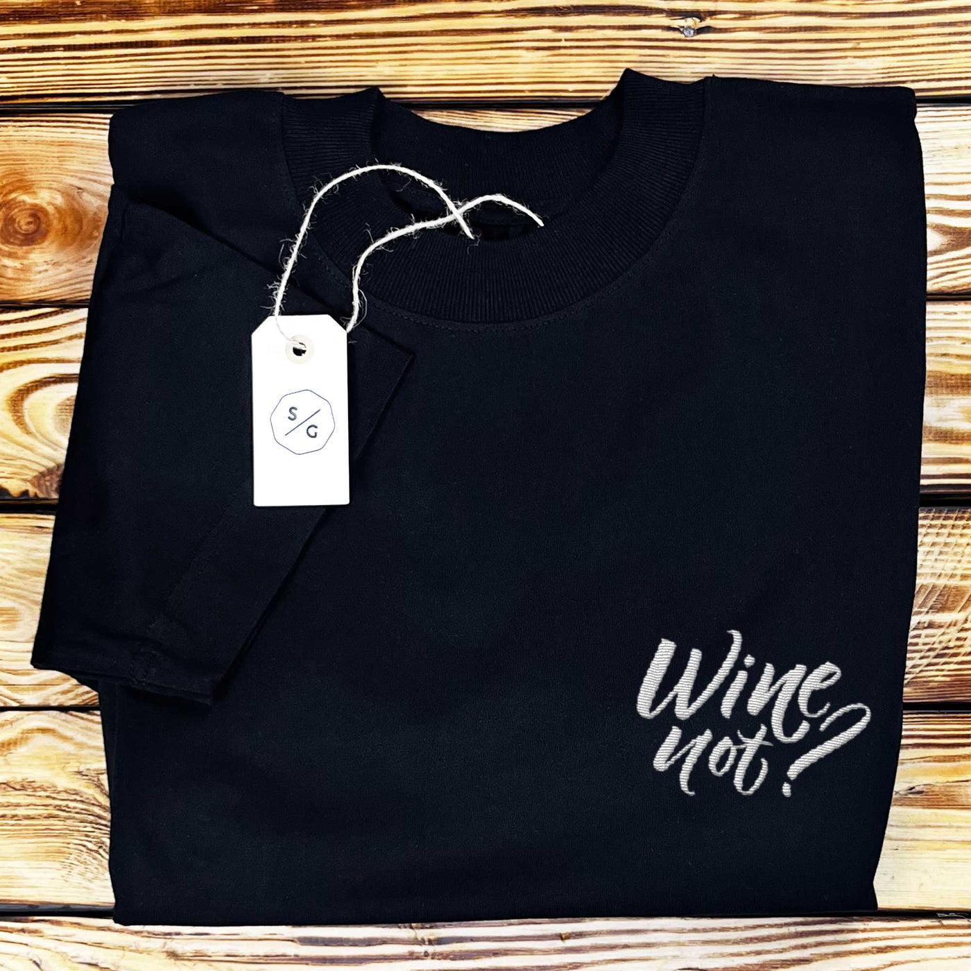 BESTICKTES SHIRT OVERSIZED • WINE NOT?