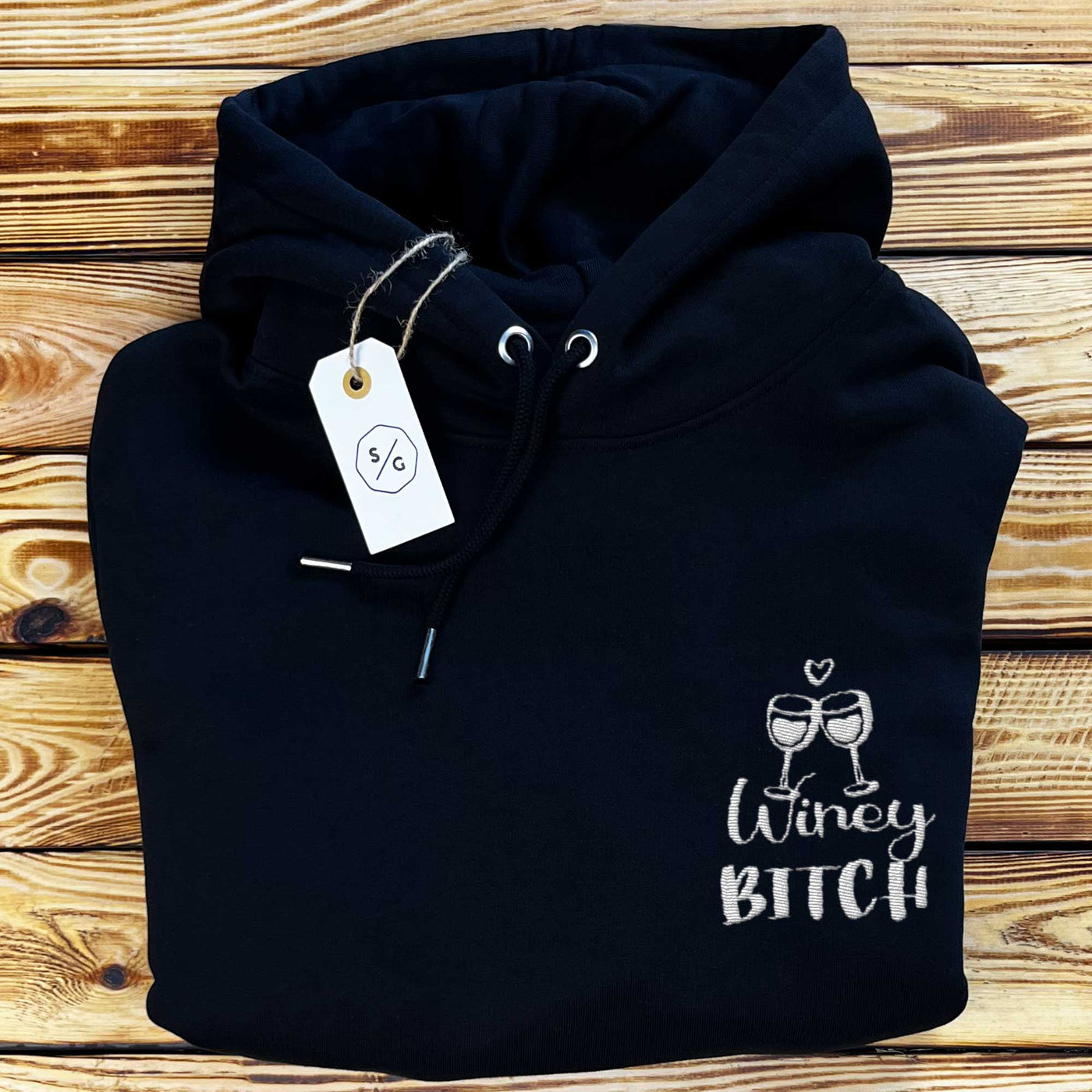 BESTICKTER HOODIE OVERSIZED • WINEY BITCH