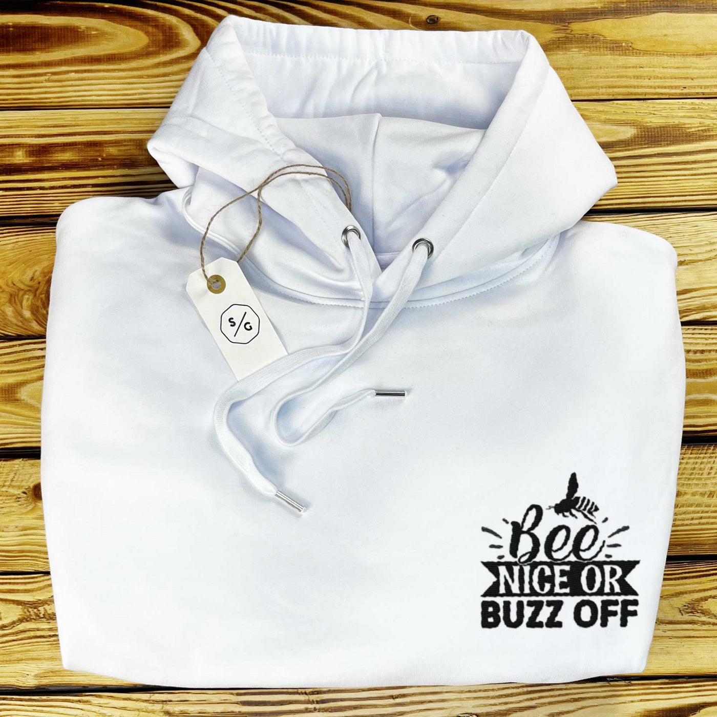 BESTICKTER HOODIE • BEE NICE OR BUZZ OFF