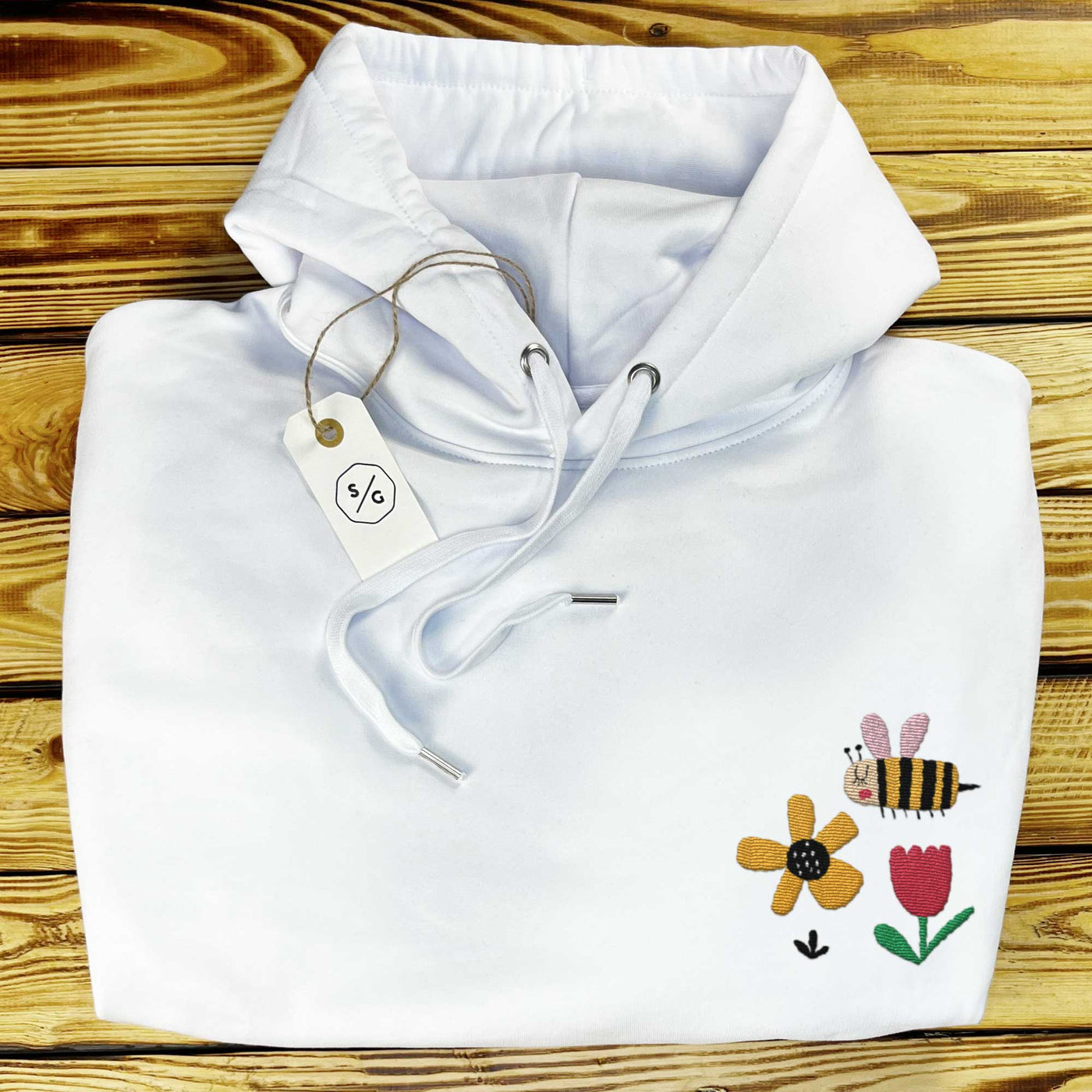 BESTICKTER HOODIE • FLOWER BEE ILLUSTRATION