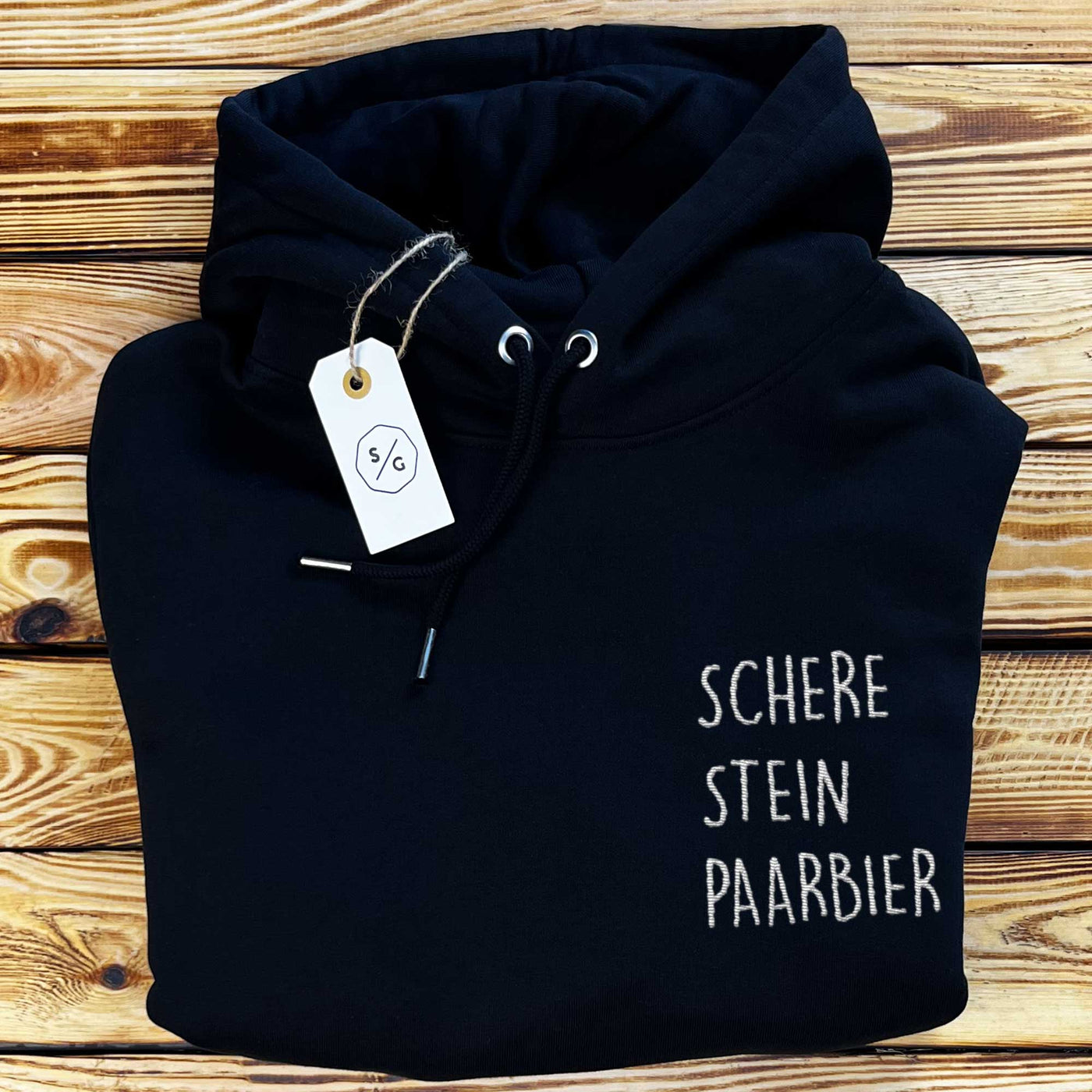 BESTICKTER HOODIE OVERSIZED • SCHERE STEIN PAARBIER