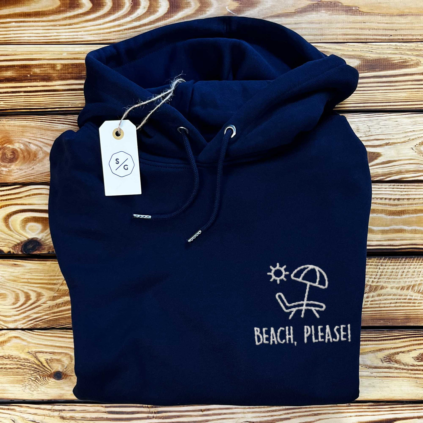 BESTICKTER HOODIE • BEACH, PLEASE