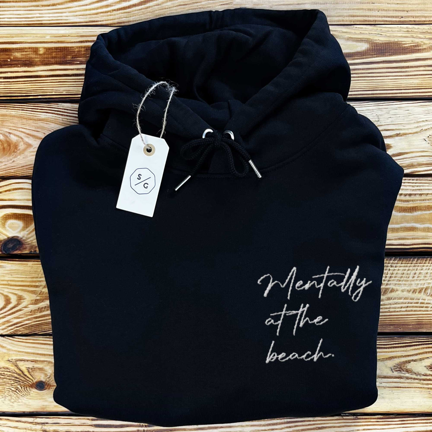 BESTICKTER HOODIE OVERSIZED • MENTALLY AT THE BEACH