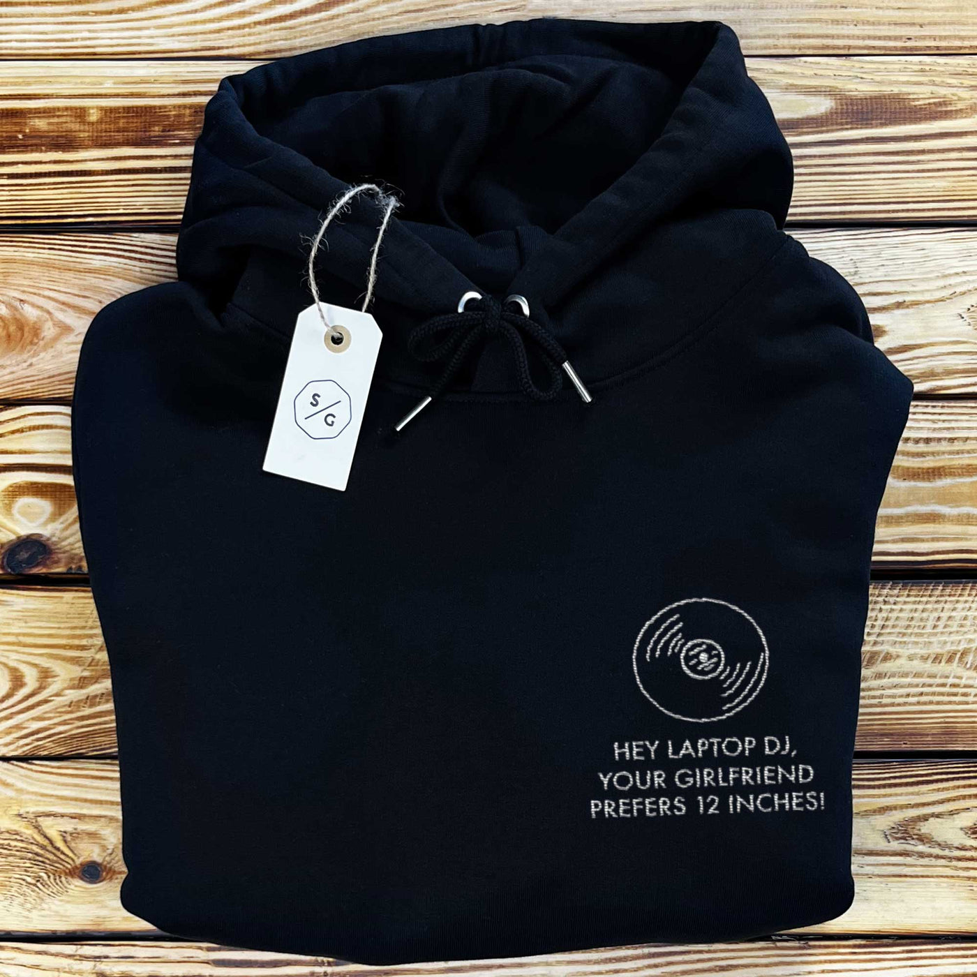 BESTICKTER HOODIE OVERSIZED • HEY LAPTOP DJ