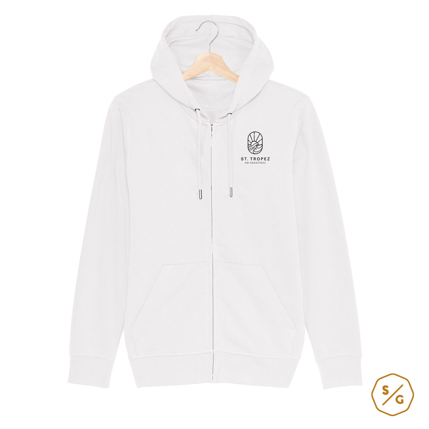 EMBROIDERED ZIPPER HOODIE • ST. TROPEZ AM BAGGERSEE