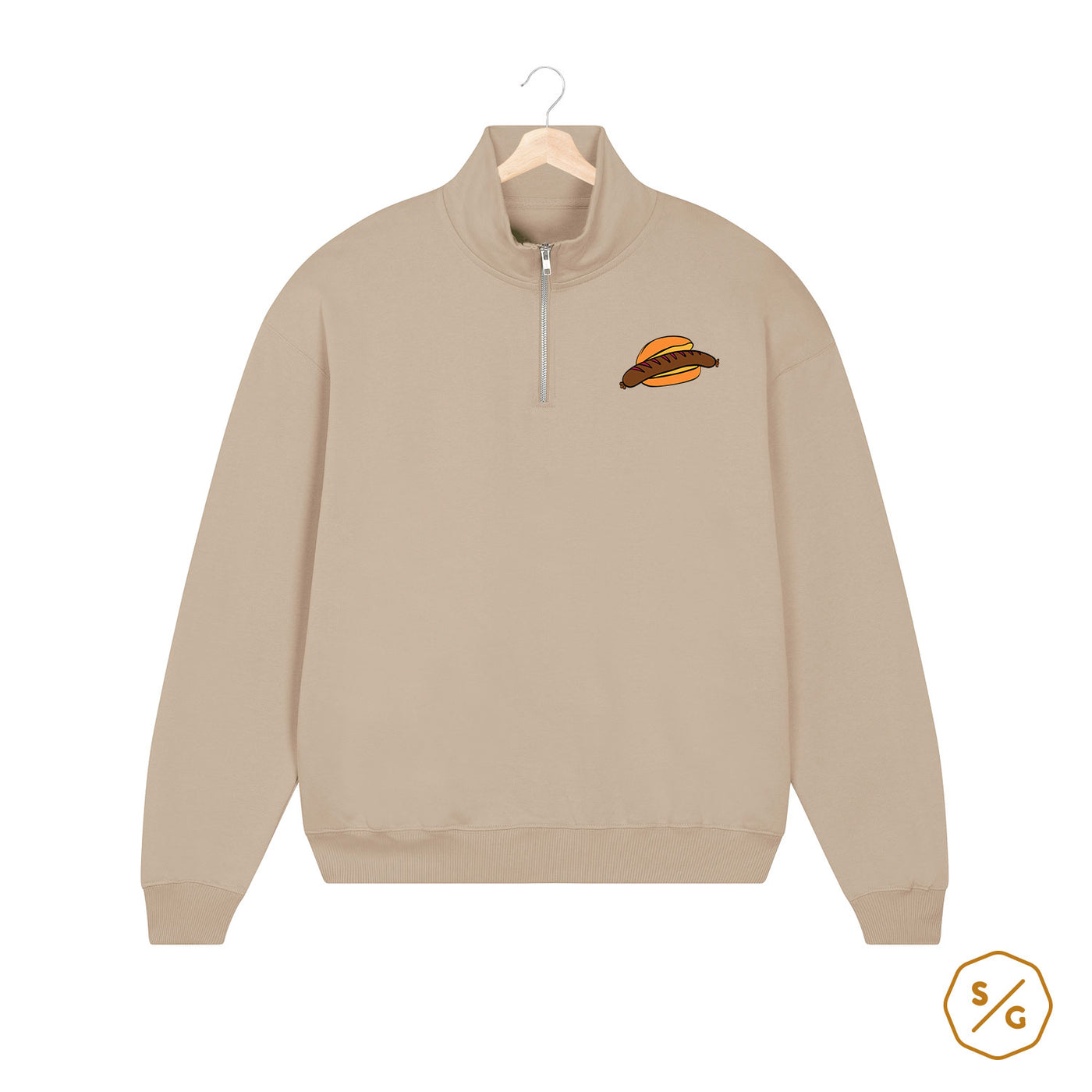 BESTICKTER HALF-ZIP SWEATER • BRATWURST