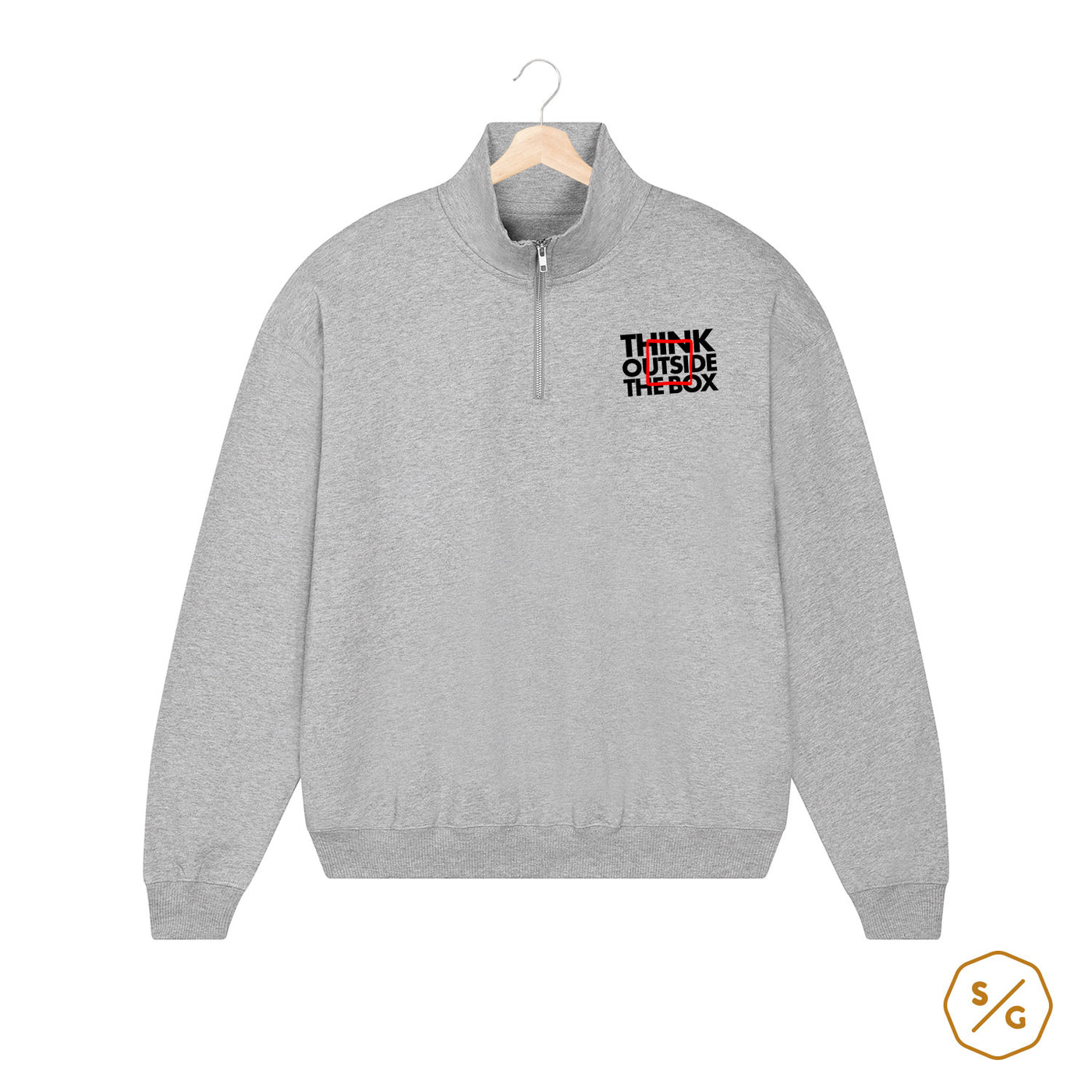 BESTICKTER HALF-ZIP SWEATER • THINK OUTSIDE THE BOX