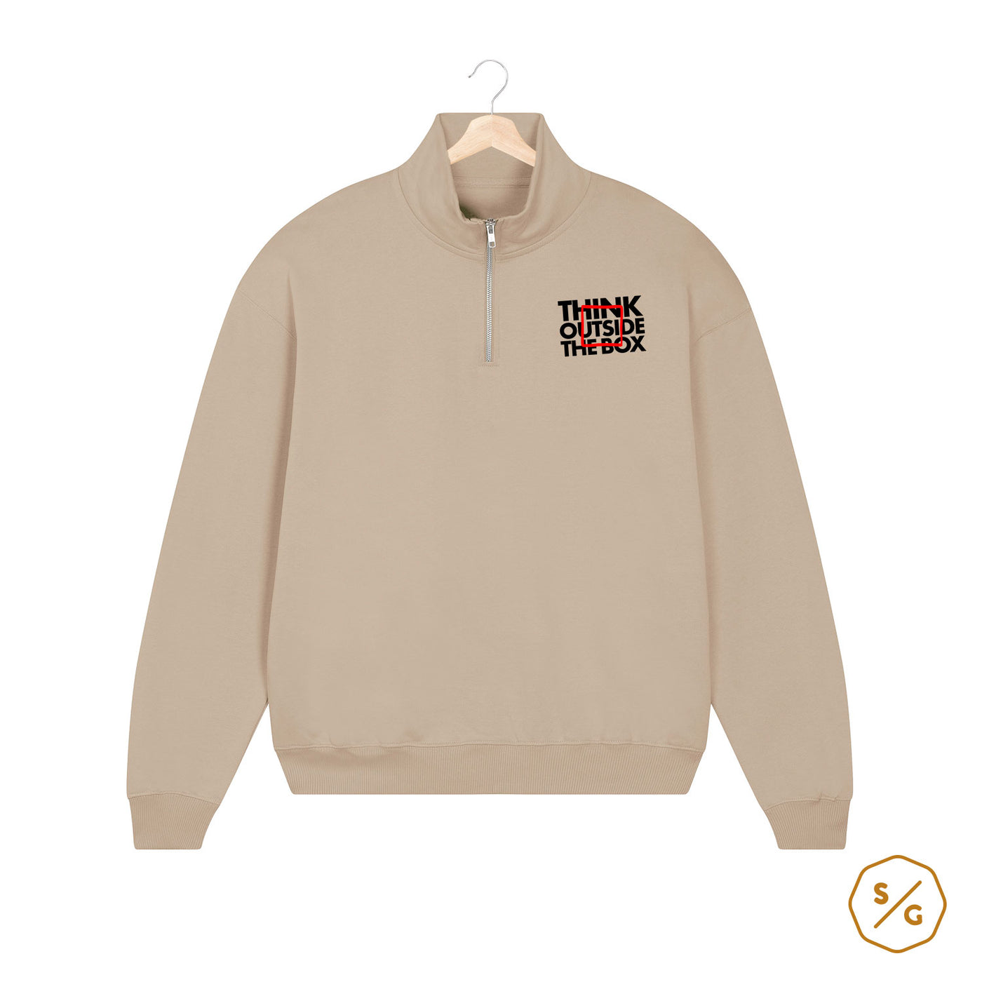 BESTICKTER HALF-ZIP SWEATER • THINK OUTSIDE THE BOX