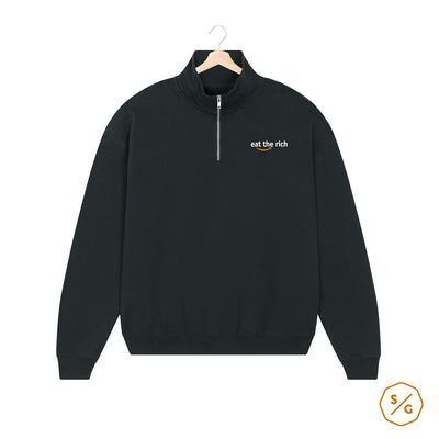 BESTICKTER HALF-ZIP SWEATER • EAT THE RICH