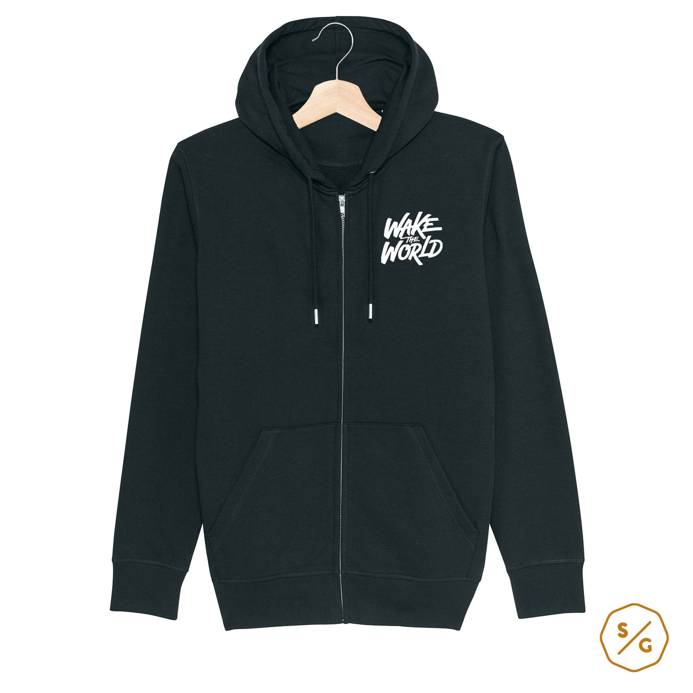 BESTICKTER ZIPPER HOODIE • WAKE THE WORLD