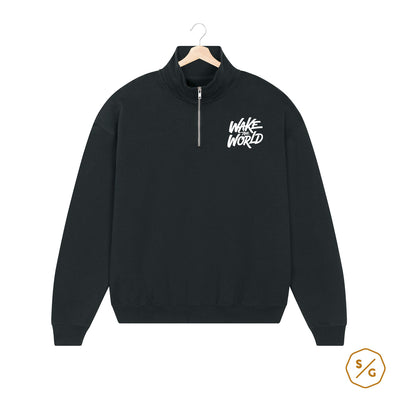 BESTICKTER HALF-ZIP SWEATER • WAKE THE WORLD