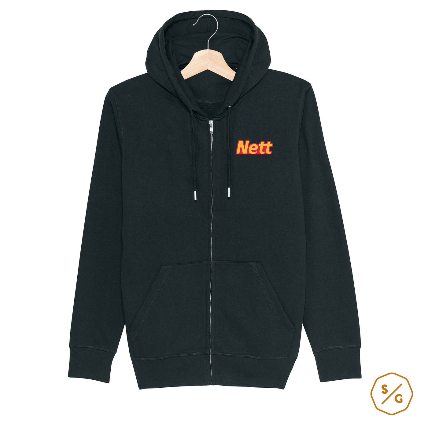 BESTICKTER ZIPPER HOODIE • NETT