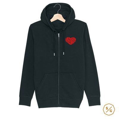 BESTICKTER ZIPPER HOODIE • MAKE LOVE NOT WAR