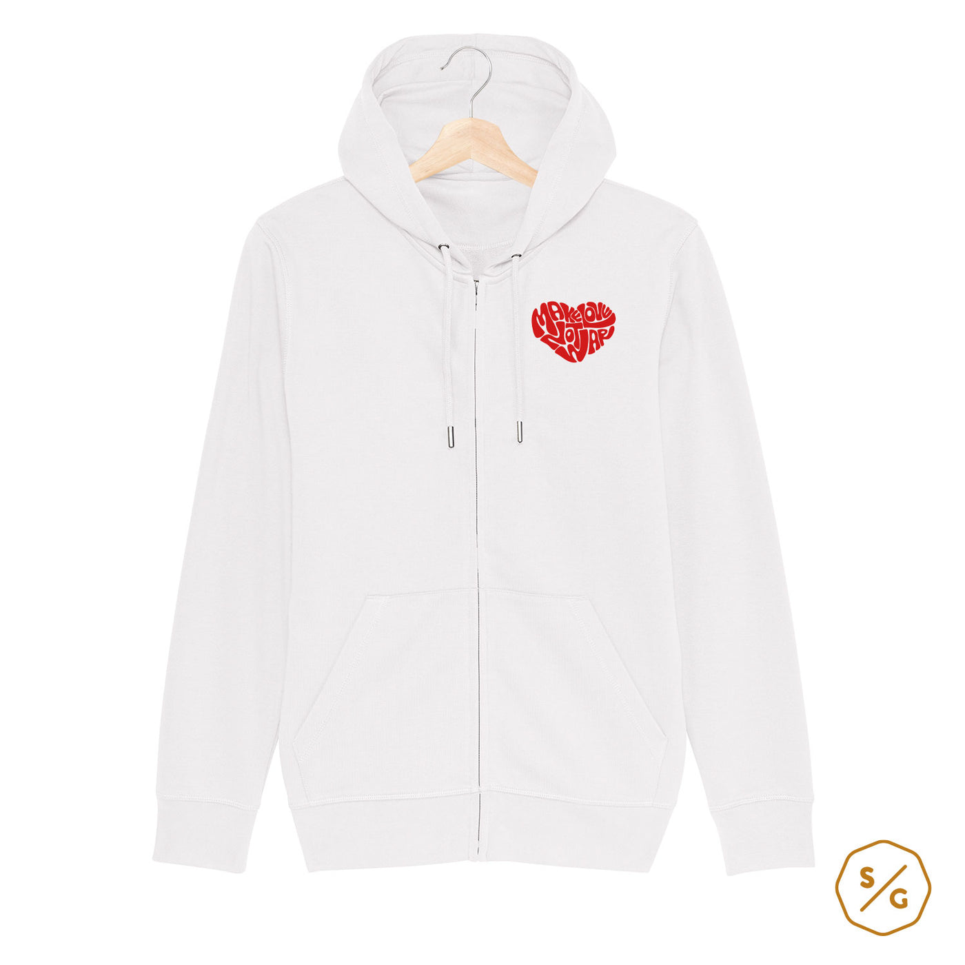 BESTICKTER ZIPPER HOODIE • MAKE LOVE NOT WAR