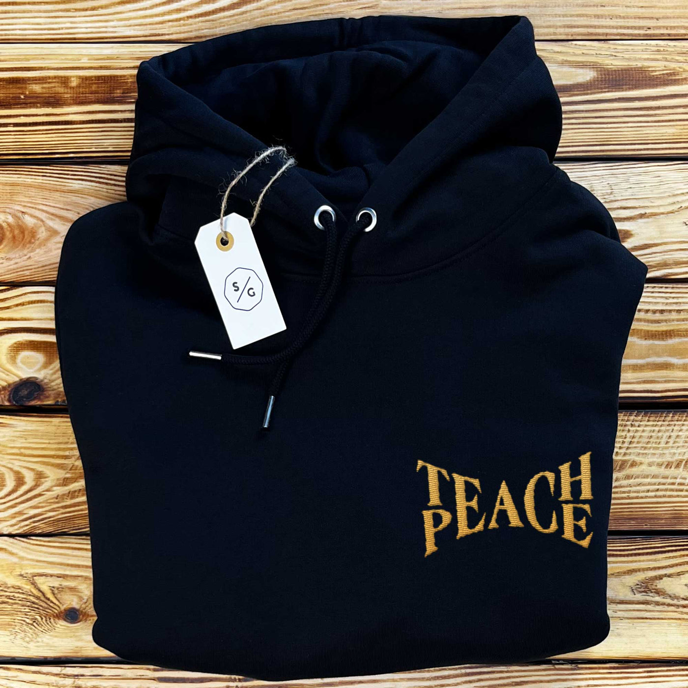 BESTICKTER HOODIE OVERSIZED • TEACH PEACE