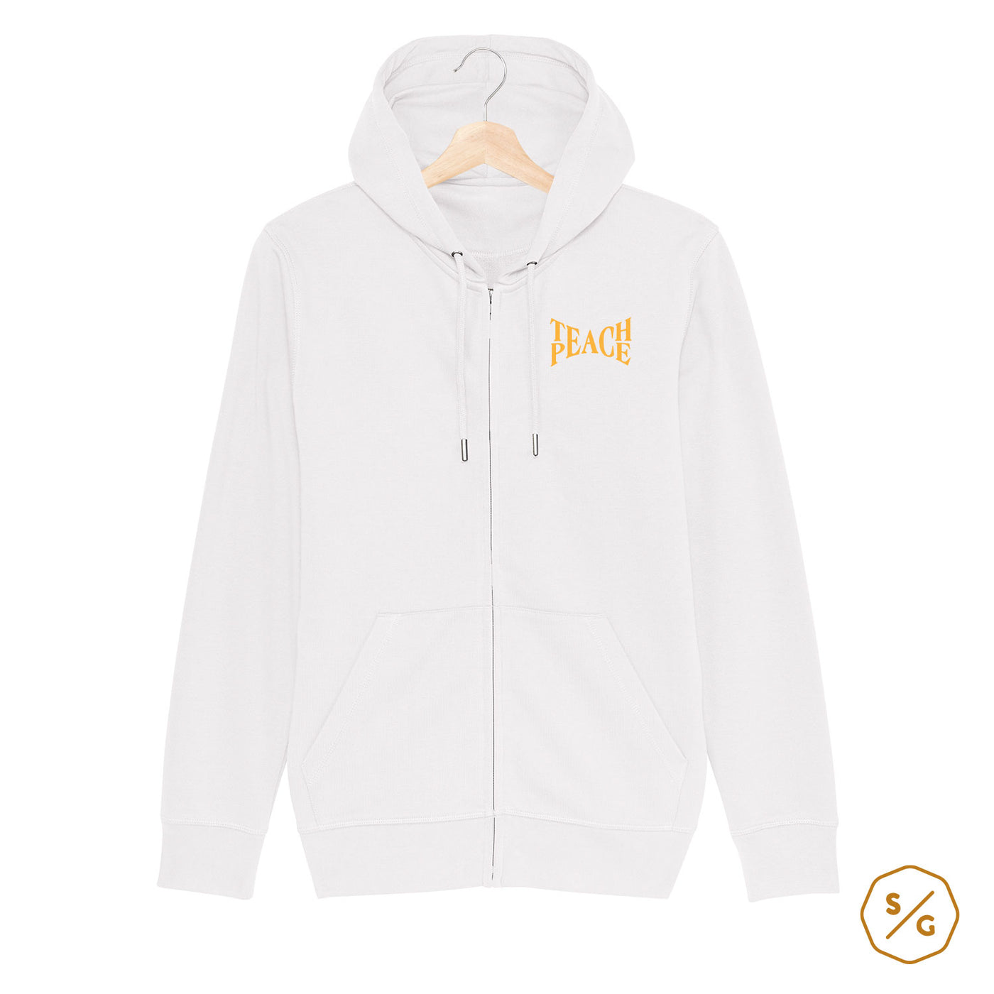 BESTICKTER ZIPPER HOODIE • TEACH PEACE