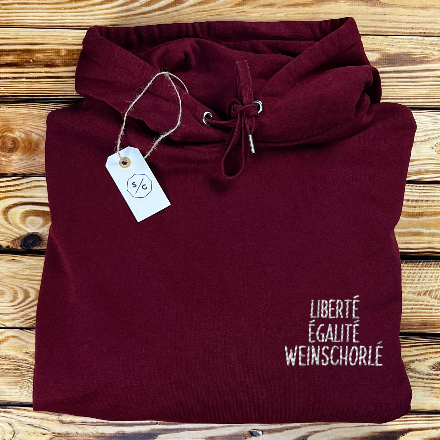 OVERSIZED EMBROIDERED HOODIE • LIBERTÉ ÉGALITÉ WEINSCHORLÉ