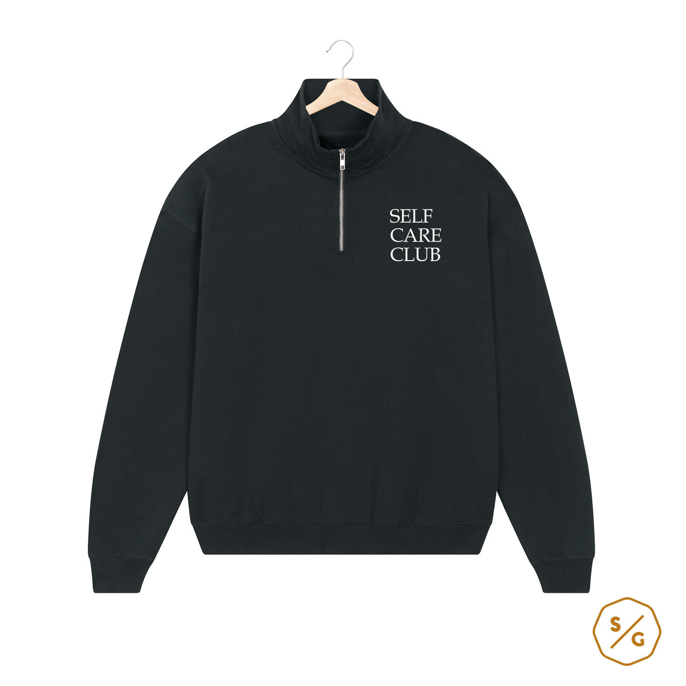 BESTICKTER HALF-ZIP SWEATER • SELF CARE CLUB