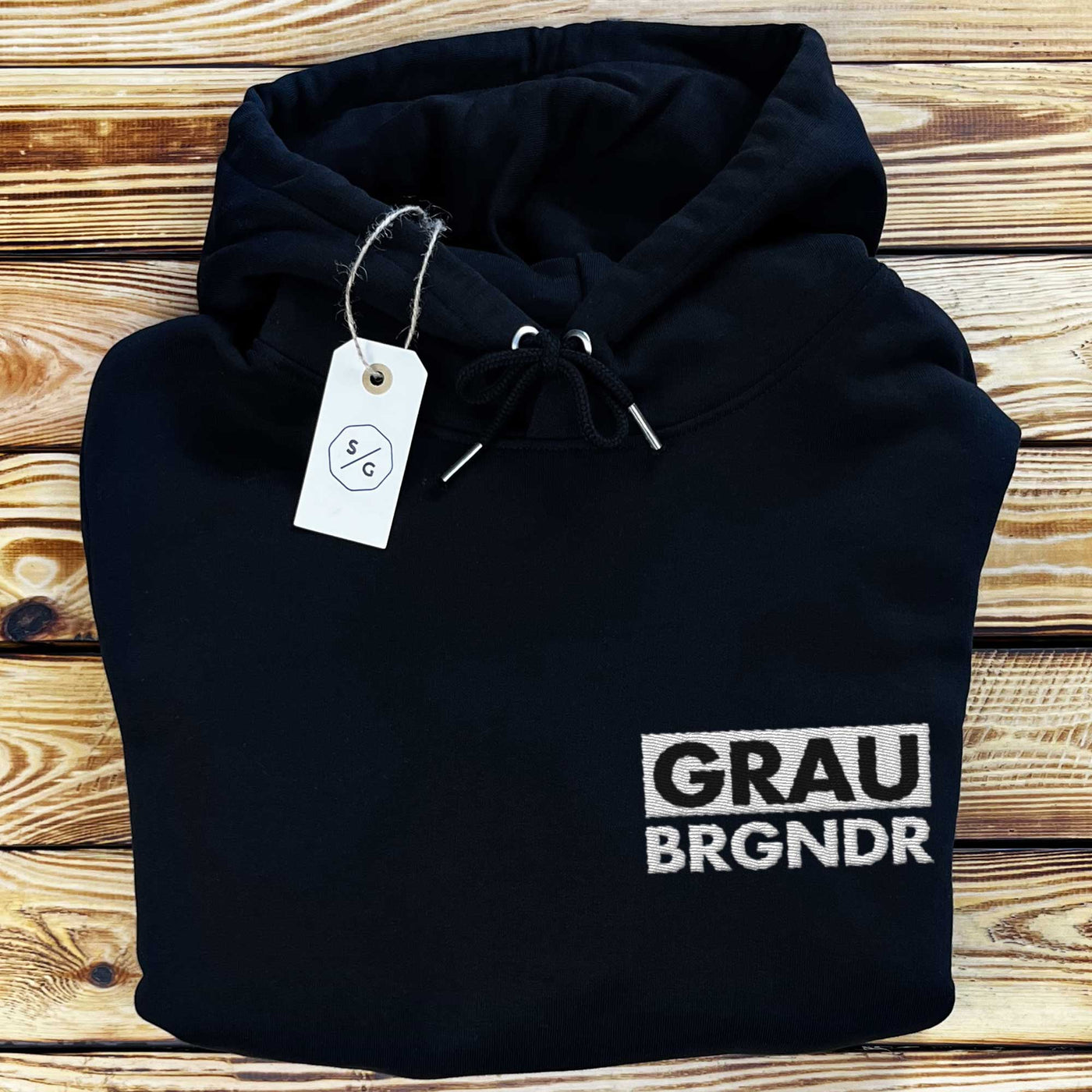 BESTICKTER HOODIE • GRAU BRGNDR