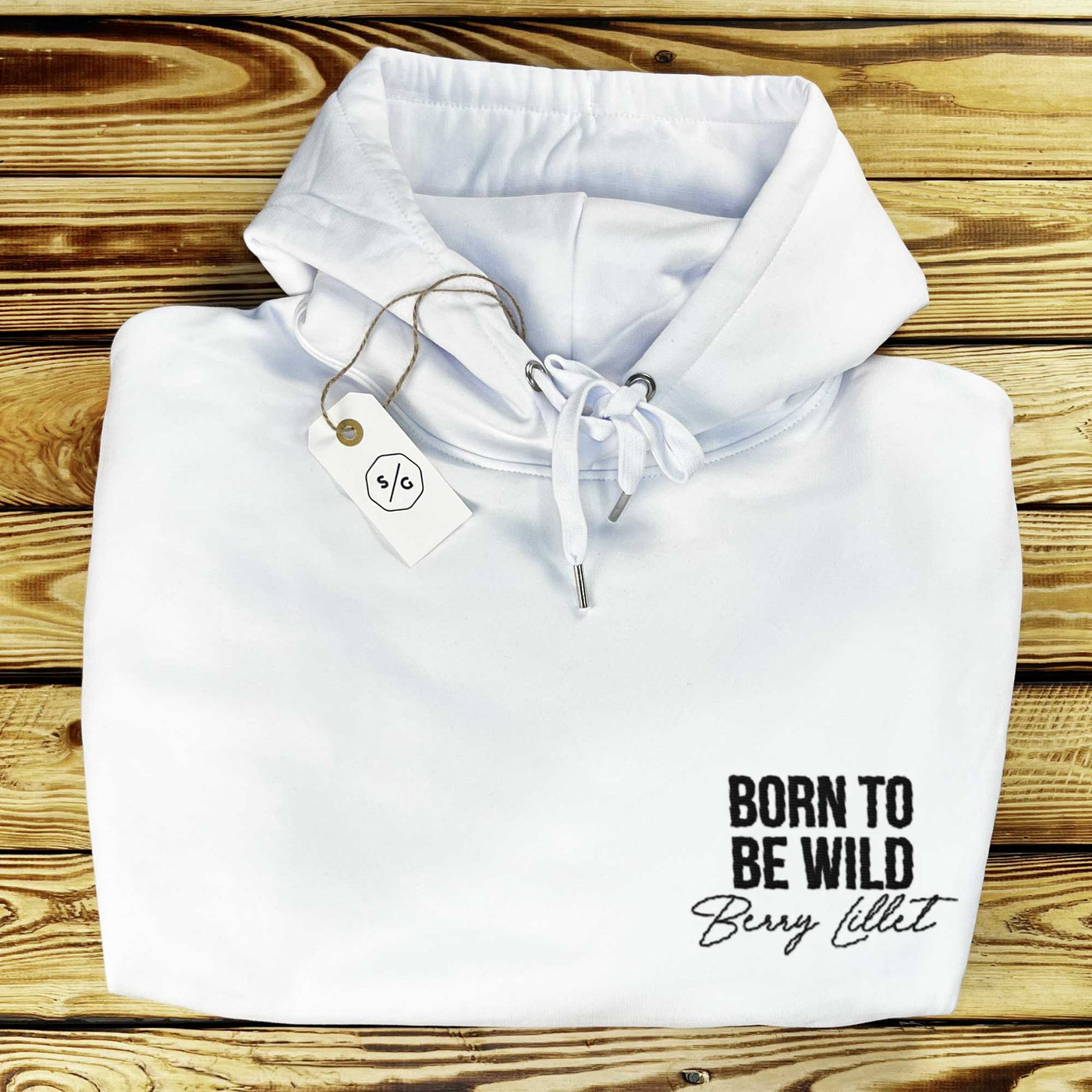 BESTICKTER HOODIE OVERSIZED • BORN TO BE WILDBERRY LILLET