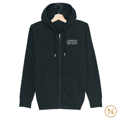 BESTICKTER ZIPPER HOODIE • CONSPIRACY THEORIES AND CHILL?