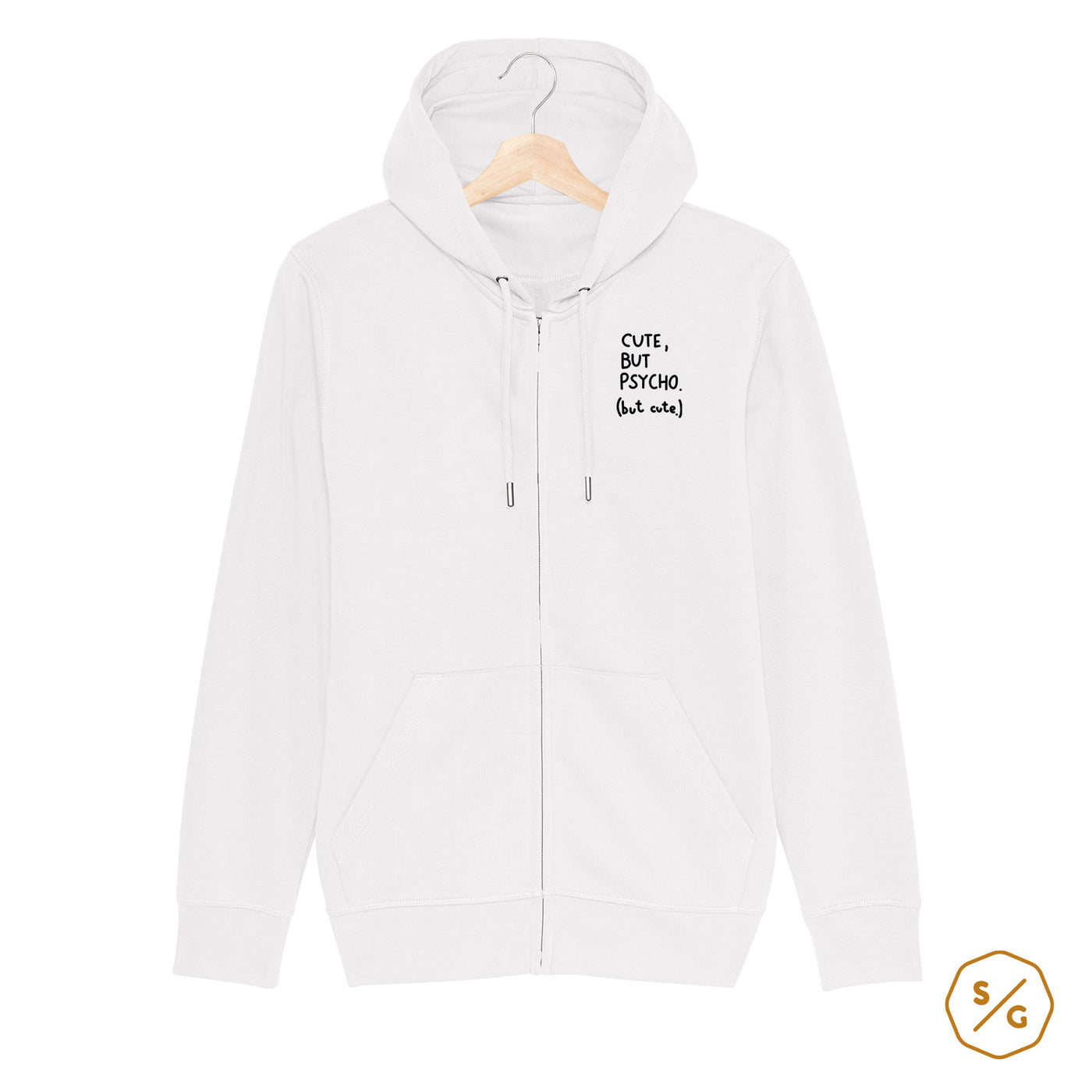 BESTICKTER ZIPPER HOODIE • CUTE, BUT PSYCHO (BUT CUTE.)