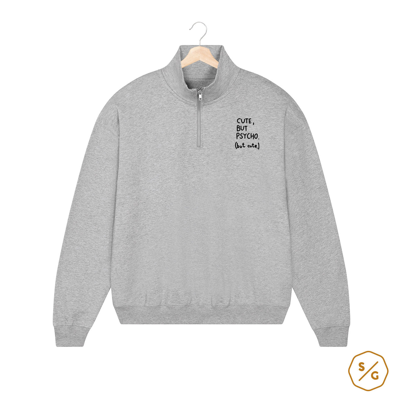 BESTICKTER HALF-ZIP SWEATER • CUTE, BUT PSYCHO ( BUT CUTE.)