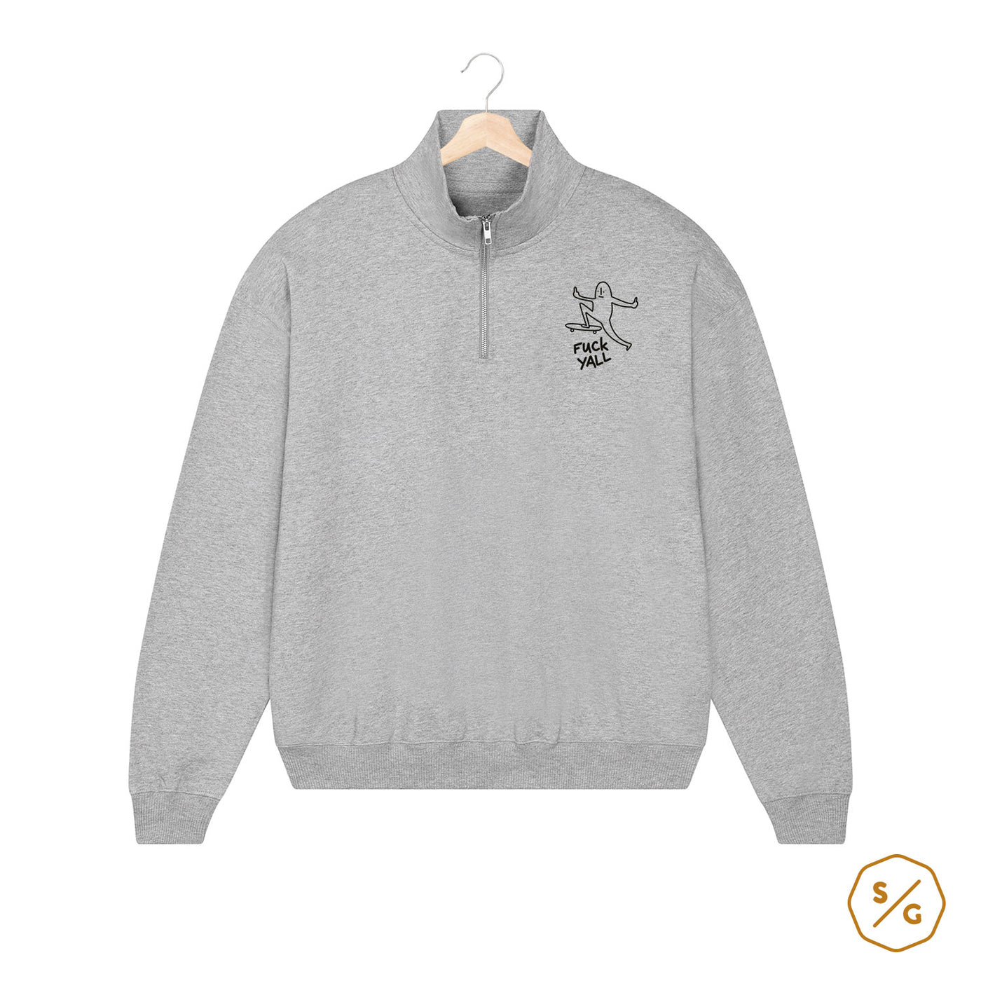 BESTICKTER HALF-ZIP SWEATER • FUCK YALL