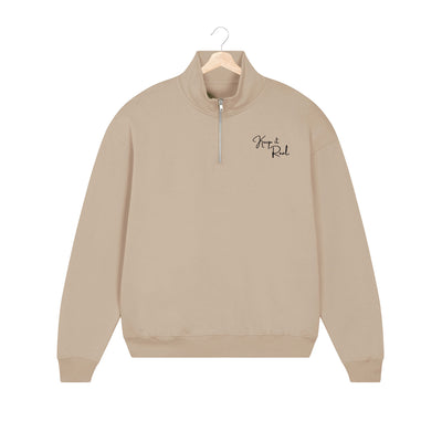 BESTICKTER HALF-ZIP SWEATER • KEEP IT REAL