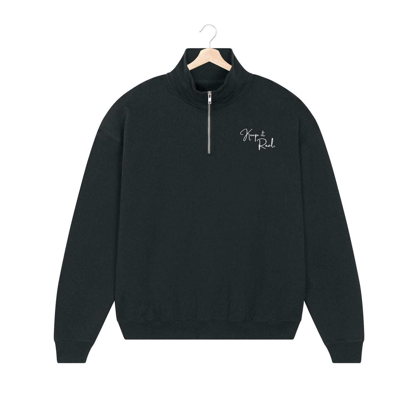 BESTICKTER HALF-ZIP SWEATER • KEEP IT REAL