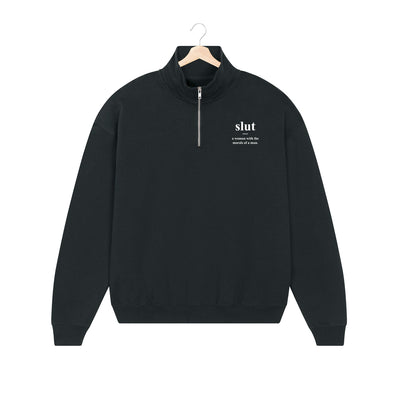 EMBROIDERED HALF-ZIP SWEATER • SLUT