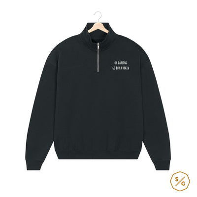 BESTICKTER HALF-ZIP SWEATER • OH DARLING GO BUY A BRAIN