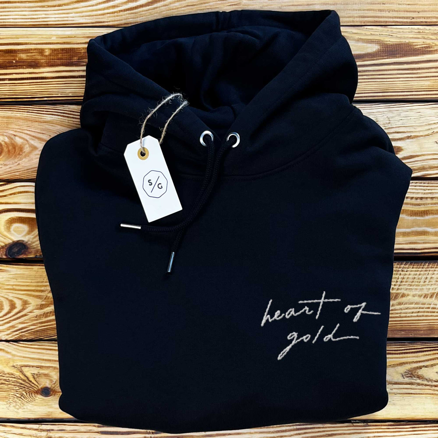 BESTICKTER HOODIE OVERSIZED • HEART OF GOLD