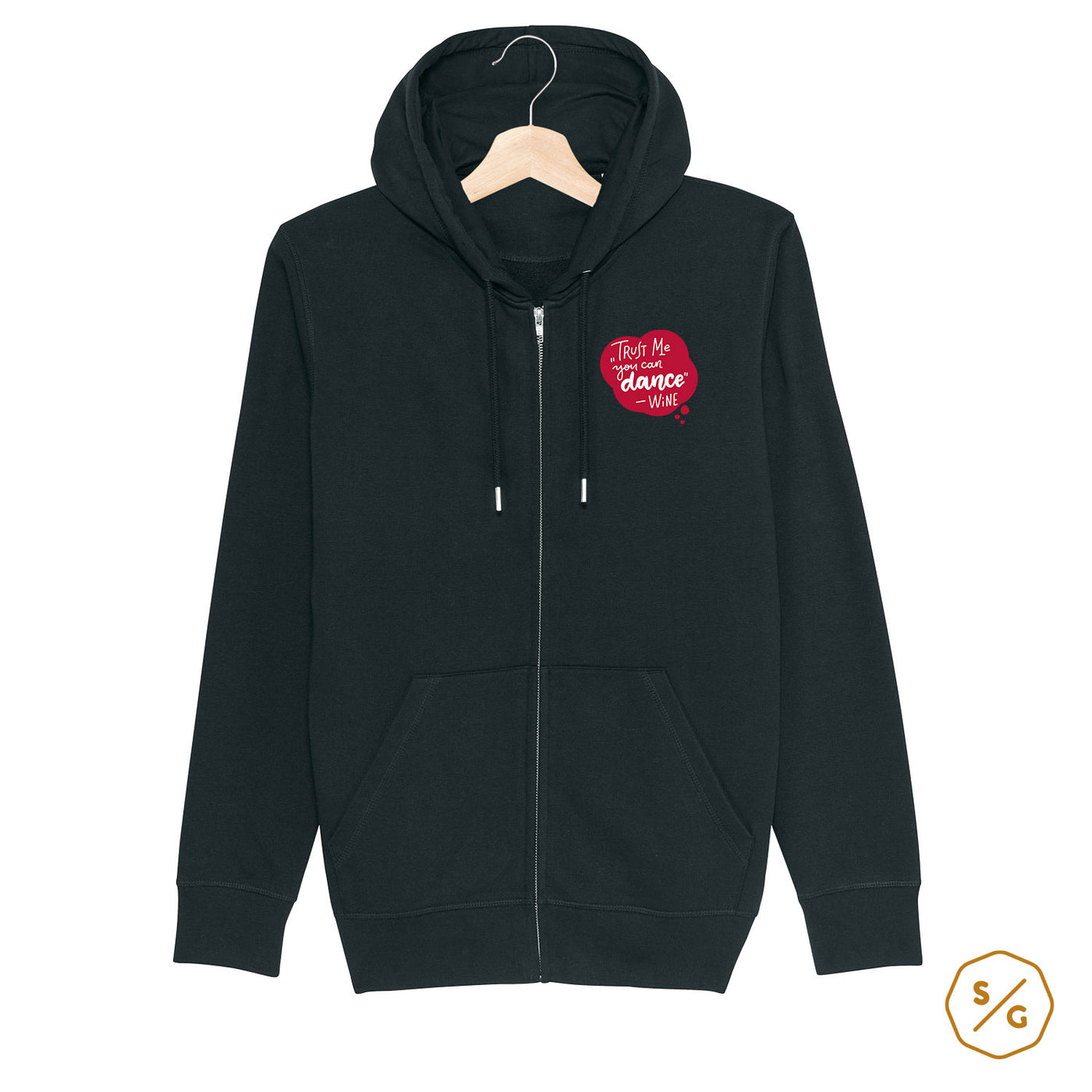 BESTICKTER ZIPPER HOODIE • TRUST ME YOU CAN DANCE - WINE