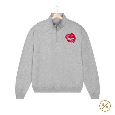 EMBROIDERED HALF-ZIP SWEATER • TRUST ME YOU CAN DANCE - WINE