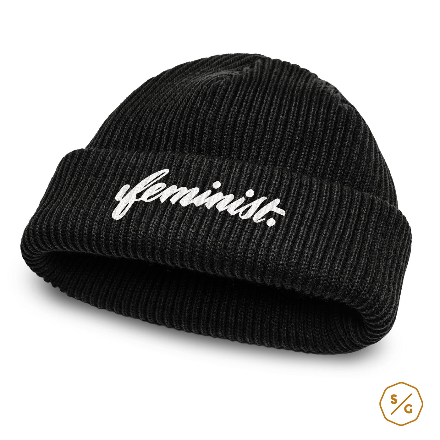 BESTICKTE BEANIE • FEMINIST.