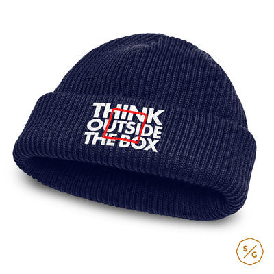 BESTICKTE BEANIE • THINK OUTSIDE THE BOX