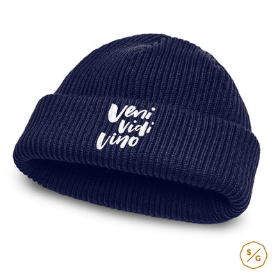 BESTICKTE BEANIE • VENI VIDI VINO