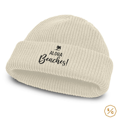 BESTICKTE BEANIE • ALOHA BEACHES