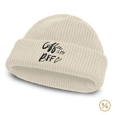 BESTICKTE BEANIE • COFFEE IS MY BFF