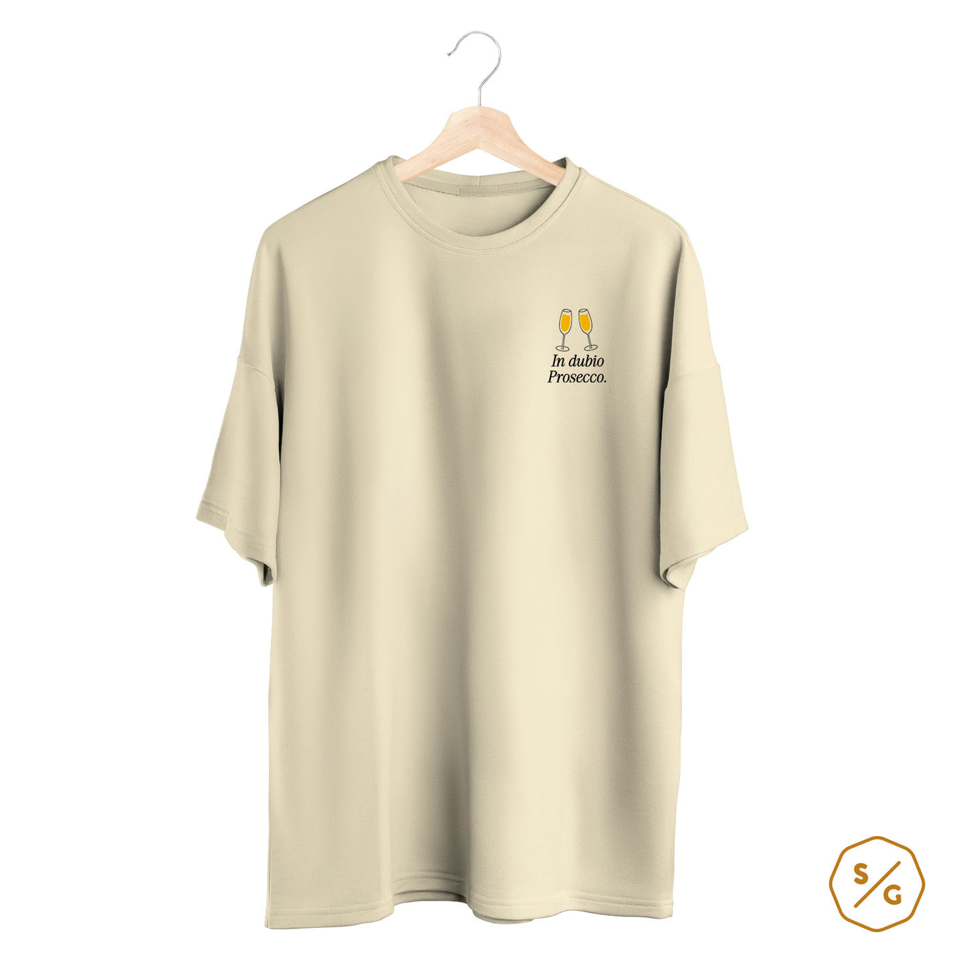 BESTICKTES SHIRT OVERSIZED • IN DUBIO PROSECCO