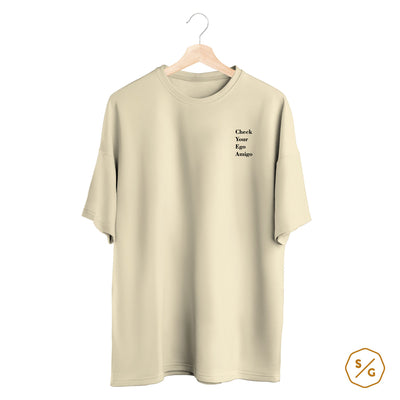 BESTICKTES SHIRT OVERSIZED • CHECK YOUR EGO AMIGO