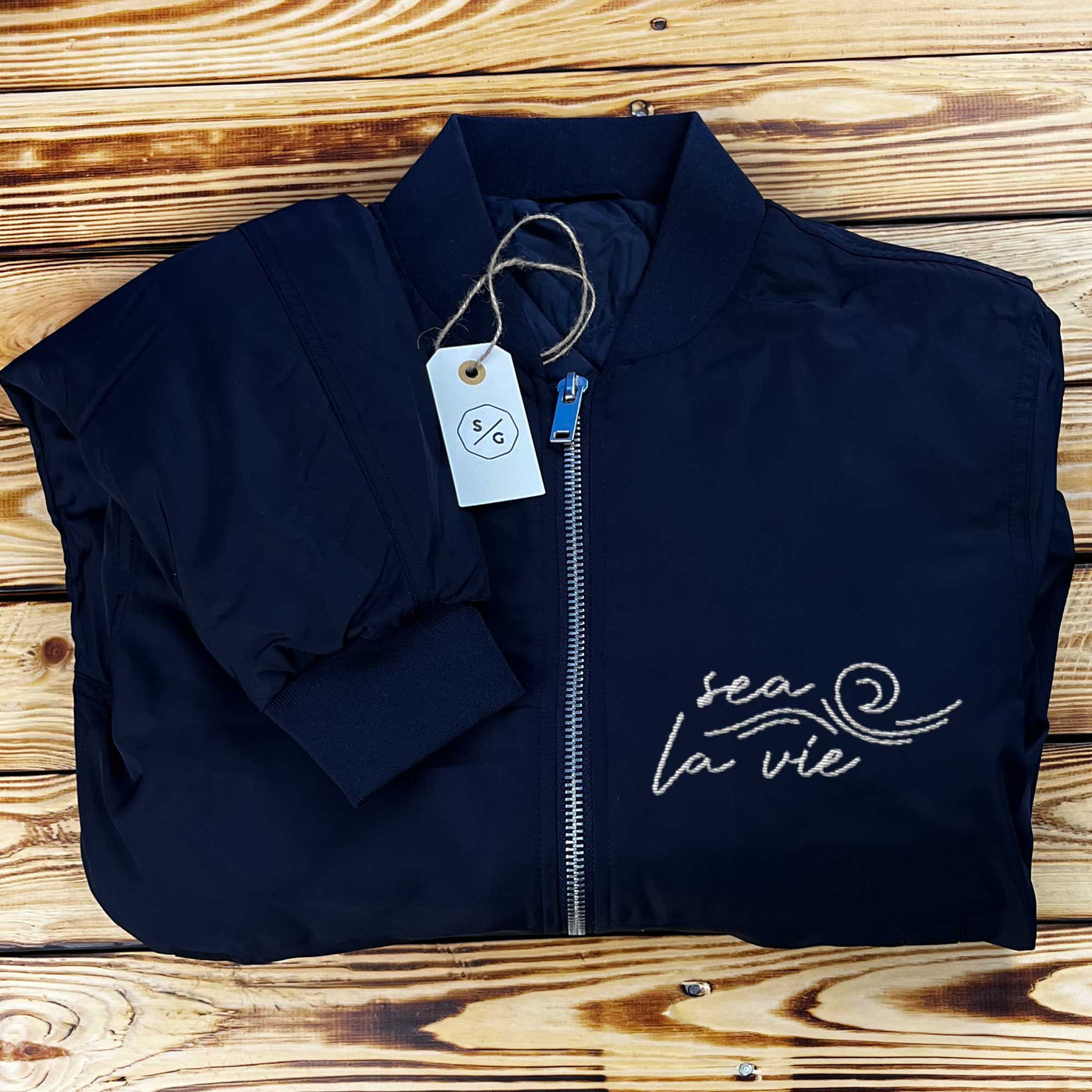 EMBROIDERED BOMBER JACKET • SEA LA VIE