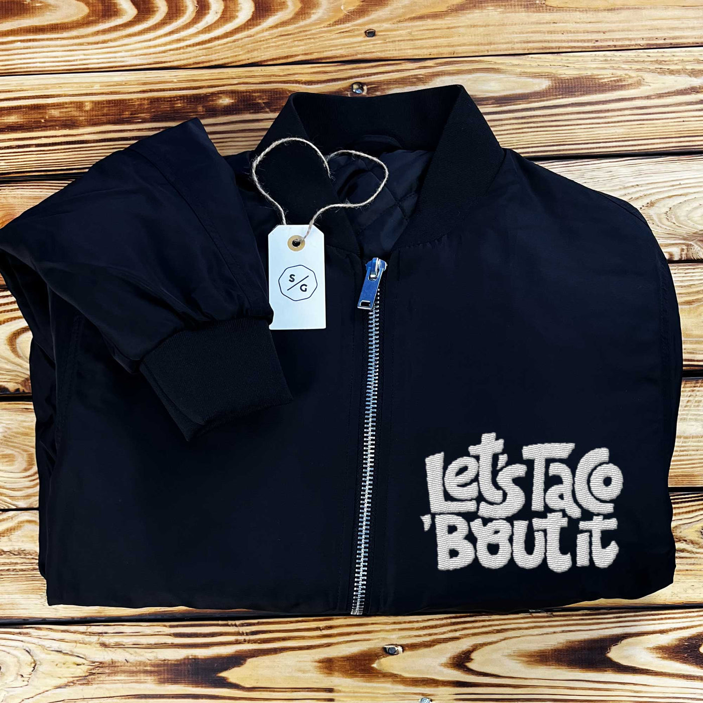 BESTICKTE BOMBER JACKE • LET'S TACO 'BOUT IT