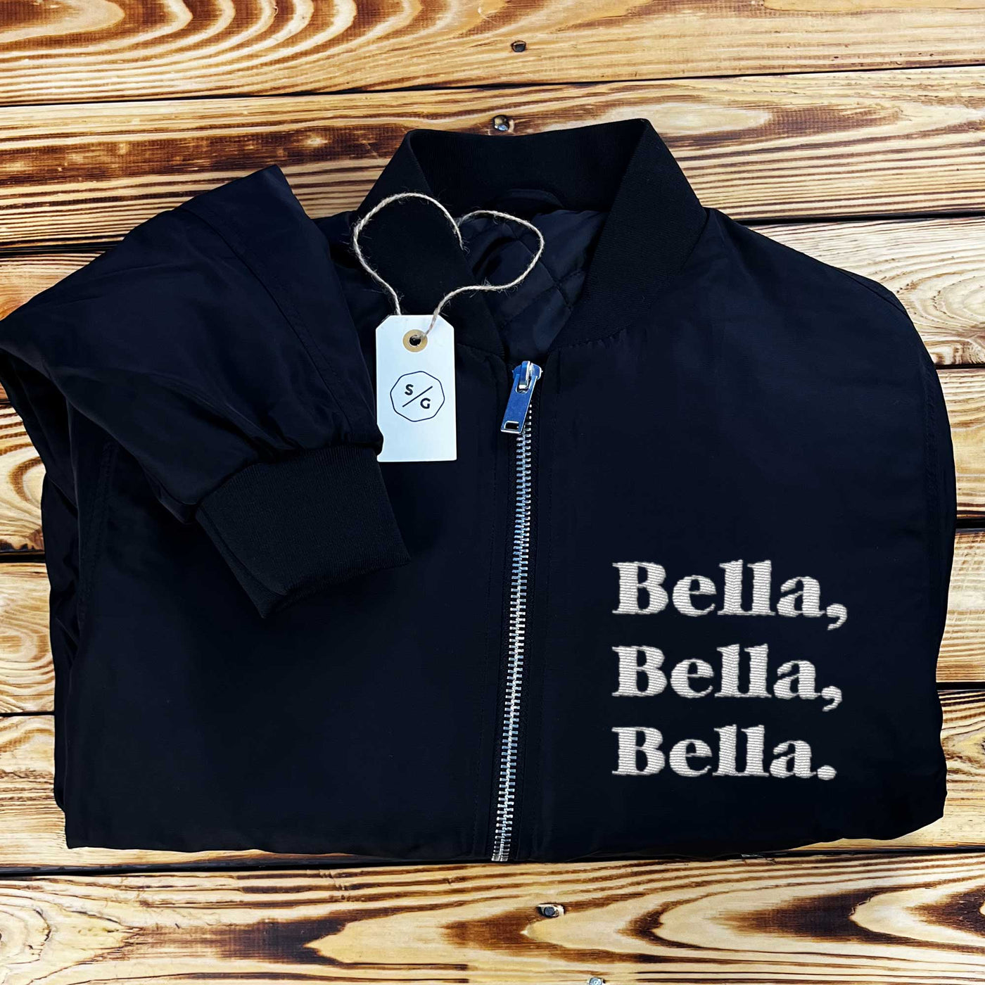 EMBROIDERED BOMBER JACKET • BELLA, BELLA, BELLA