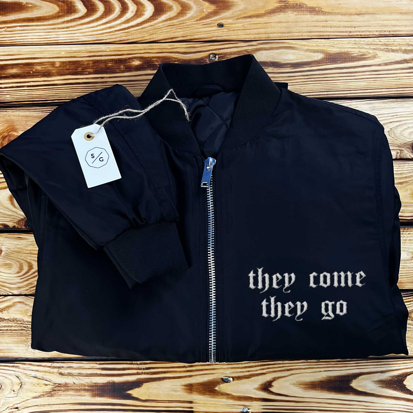 EMBROIDERED BOMBER JACKET • THEY COME THEY GO