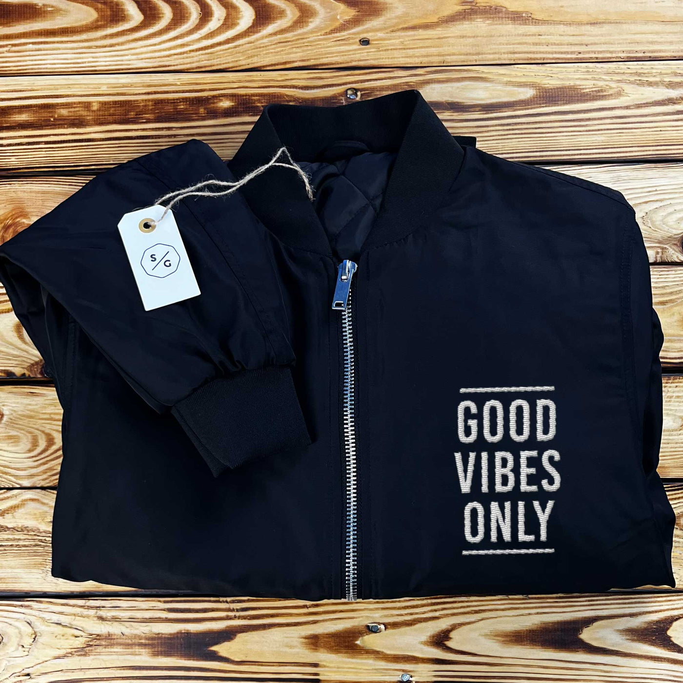 BESTICKTE BOMBERJACKE • GOOD VIBES ONLY