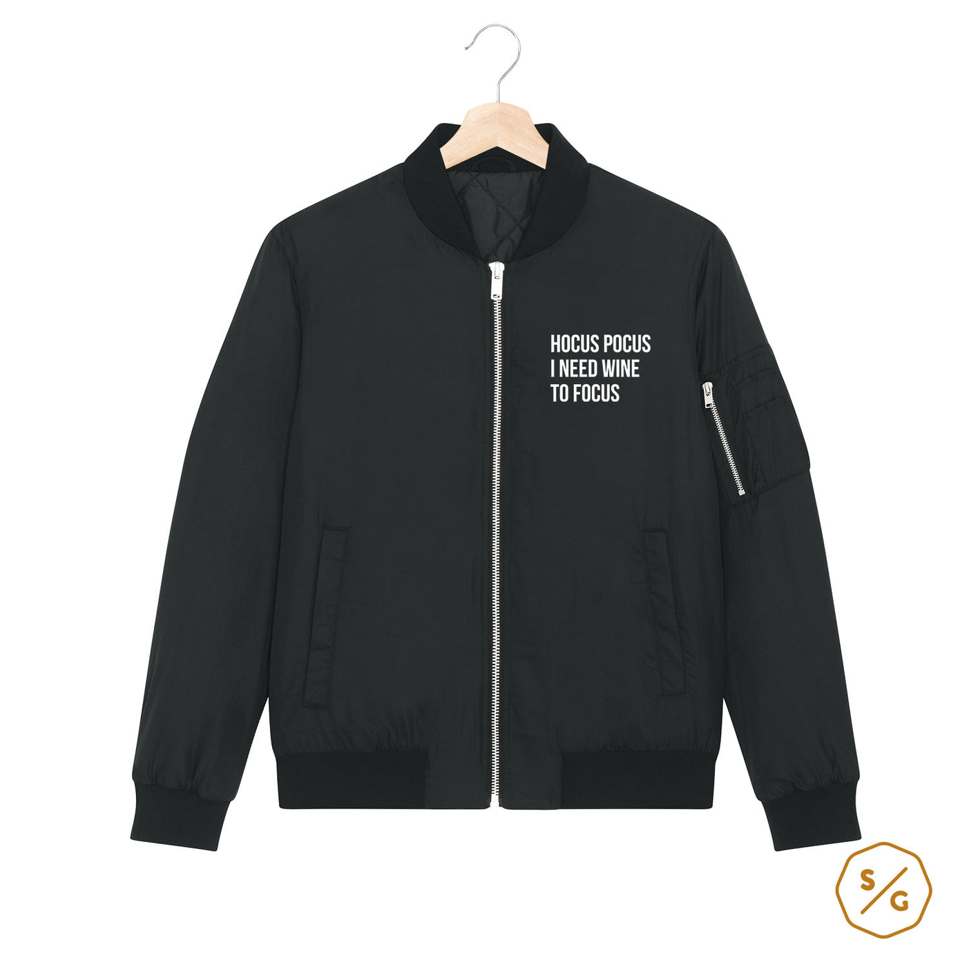 BESTICKTE BOMBERJACKE • HOCUS POCUS I NEED WINE TO FOCUS