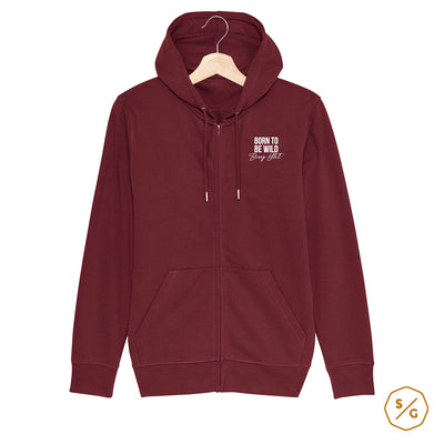 BESTICKTER ZIPPER HOODIE • BORN TO BE WILDBERRY LILLET