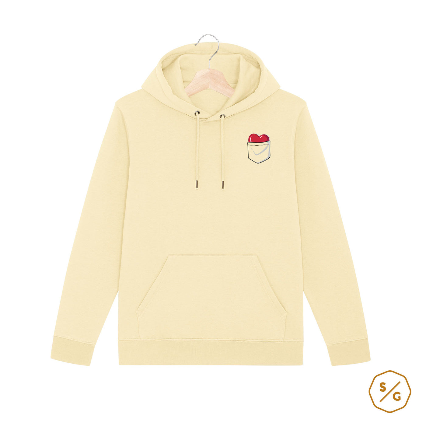 BESTICKTER HOODIE • HEART IN POCKET